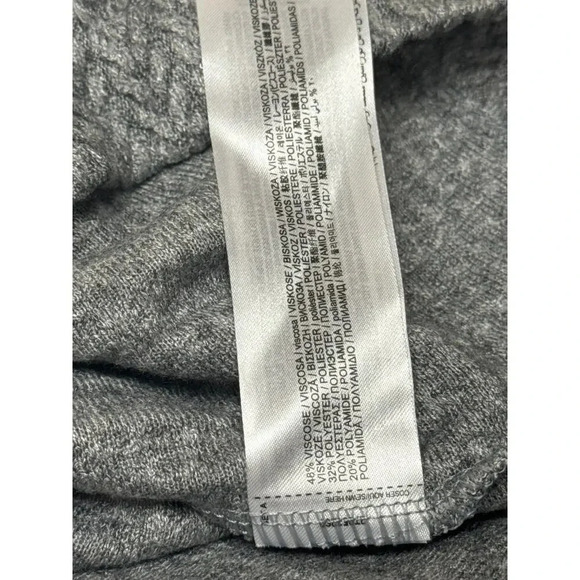 Mango Knit Heather Gray Chevron Ribbed Mock Neck Sweater Mini Dress Womens S NWT - Picture 10 of 11